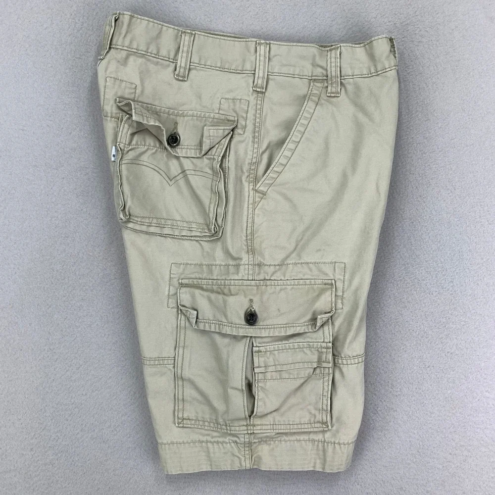 Vintage Levi's Cargo Shorts Mens 30‎ Khaki Baggy Y2K Skater Grunge Heavy Thick